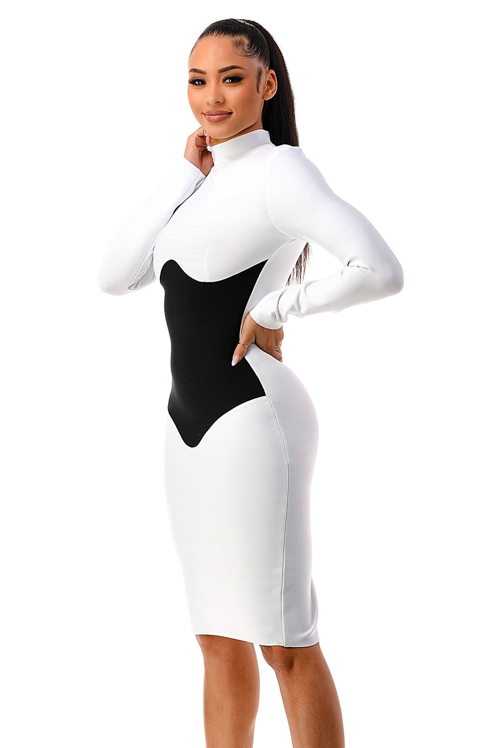 Bandage Corset Dress Black/White