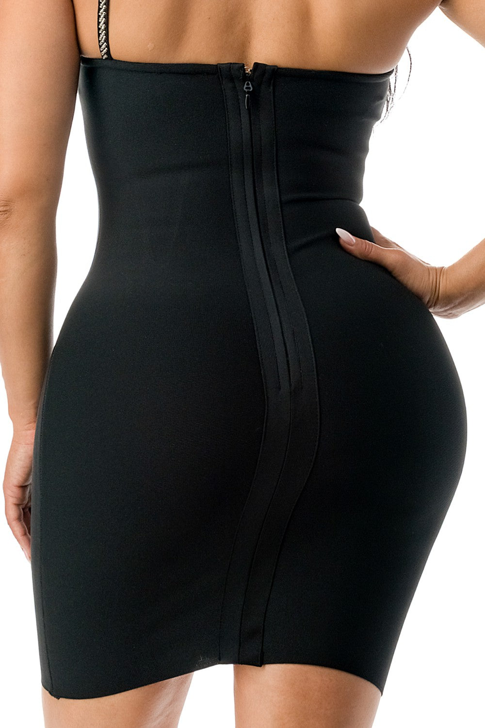 Stone Bandage Dress - Black