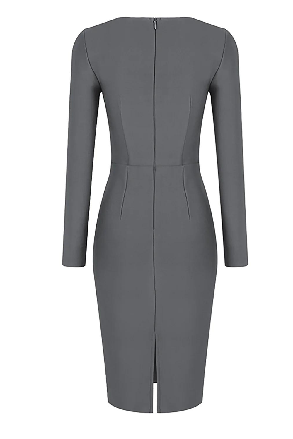 Longsleeve Bandage Dress - Grey