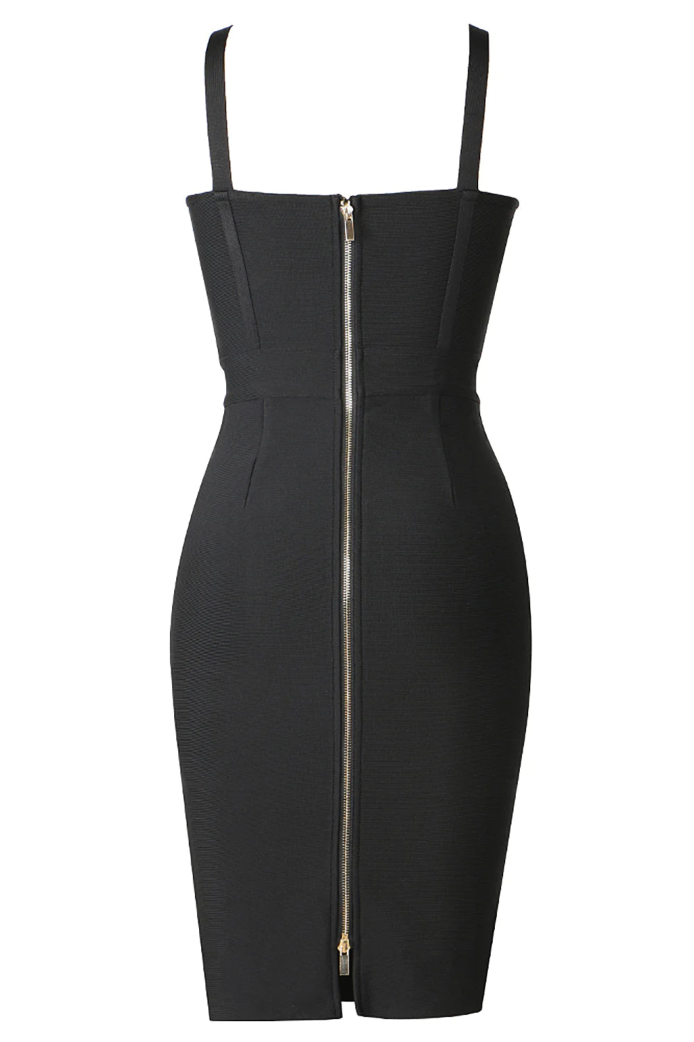 V-neck Strap Sequin Dress - Black