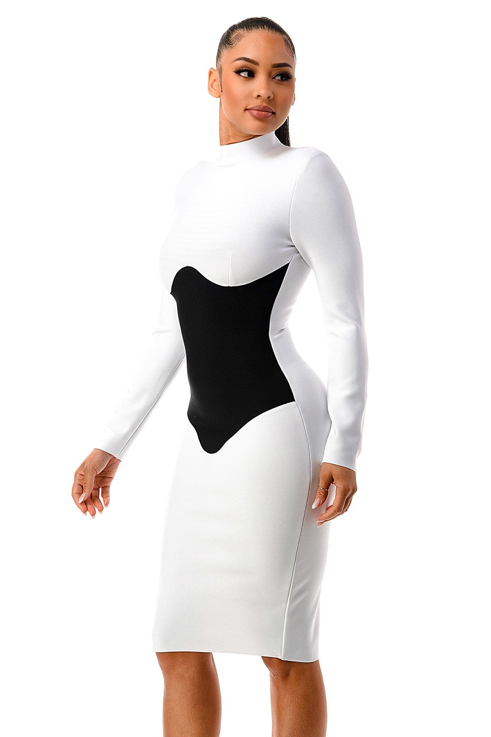 Bandage Corset Dress Black/White