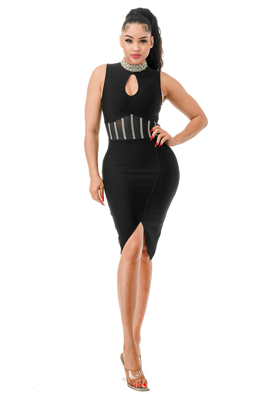 Diamonate Mini Bandage Dress