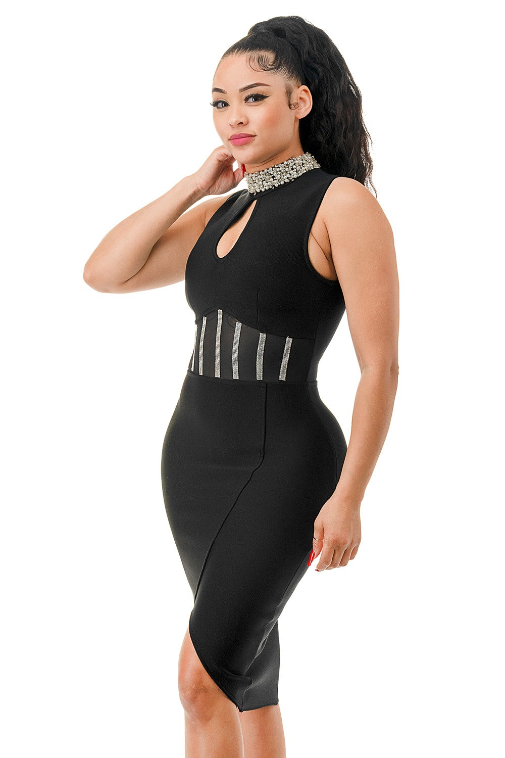 Diamonate Mini Bandage Dress