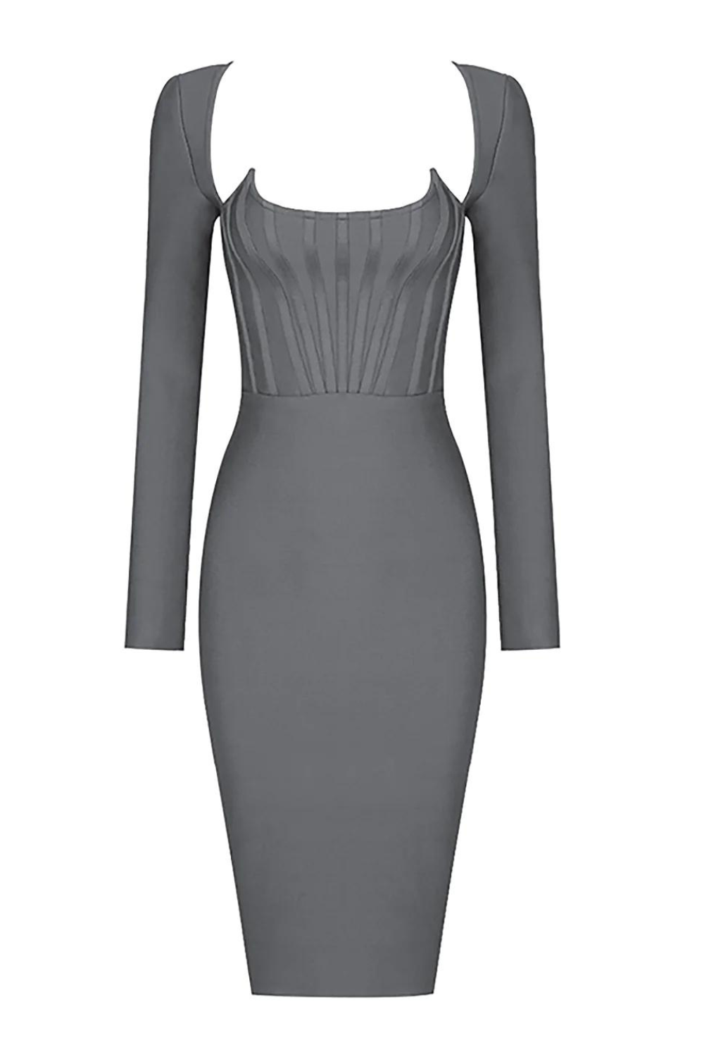 Longsleeve Bandage Dress - Grey