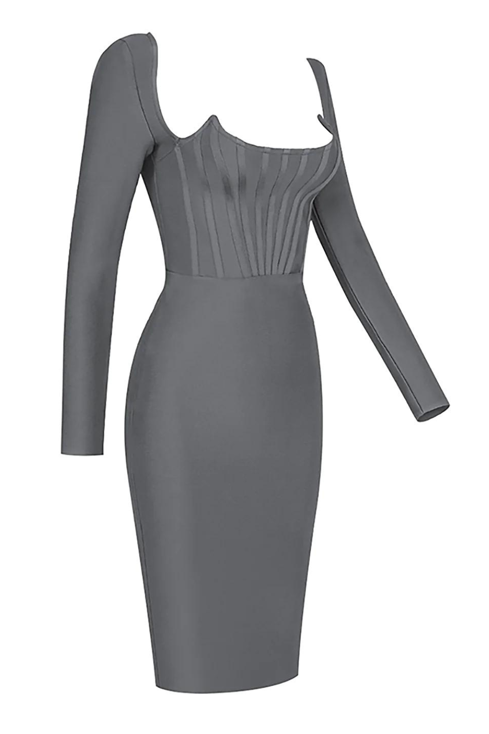 Longsleeve Bandage Dress - Grey