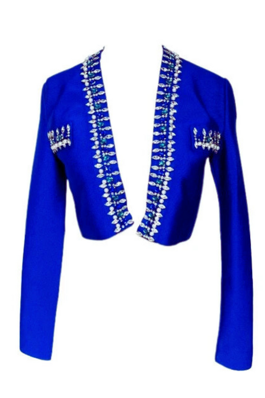 Bandage Jacket Bling Detail - Royal Blue