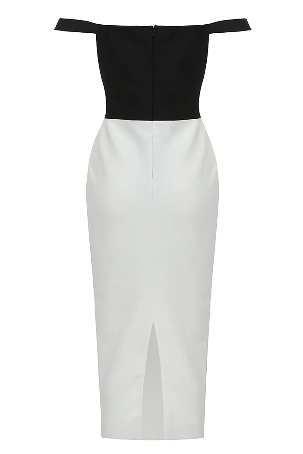 Two-Tone Patchwork Off Shoulder Bandage Dress