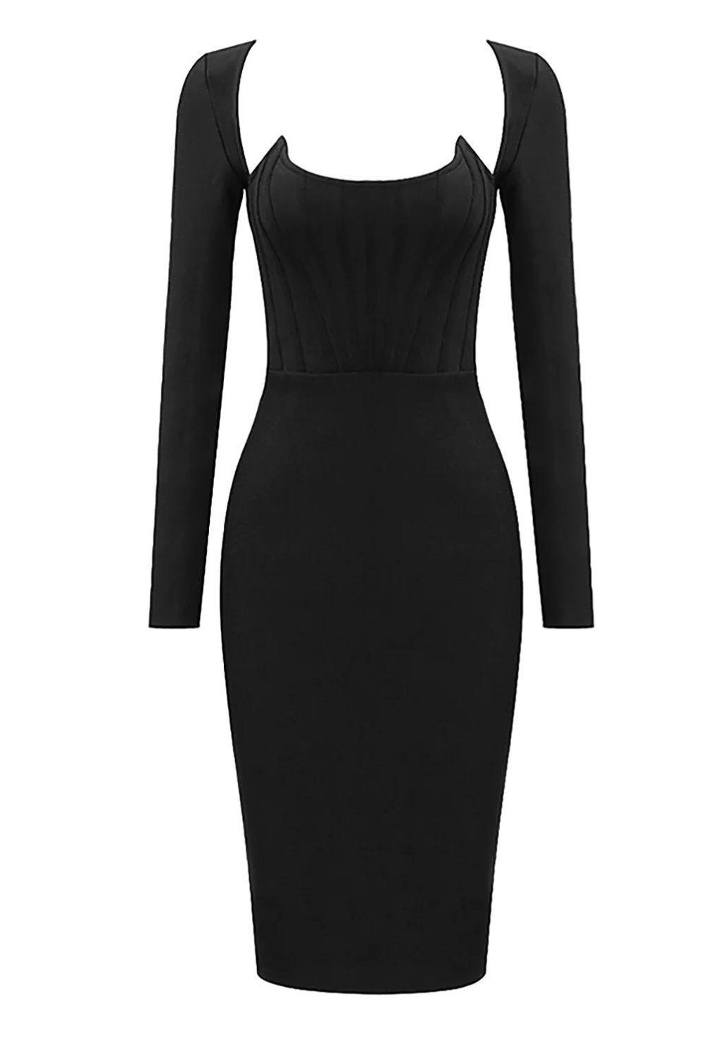 Longsleeve Bandage Dress - Black