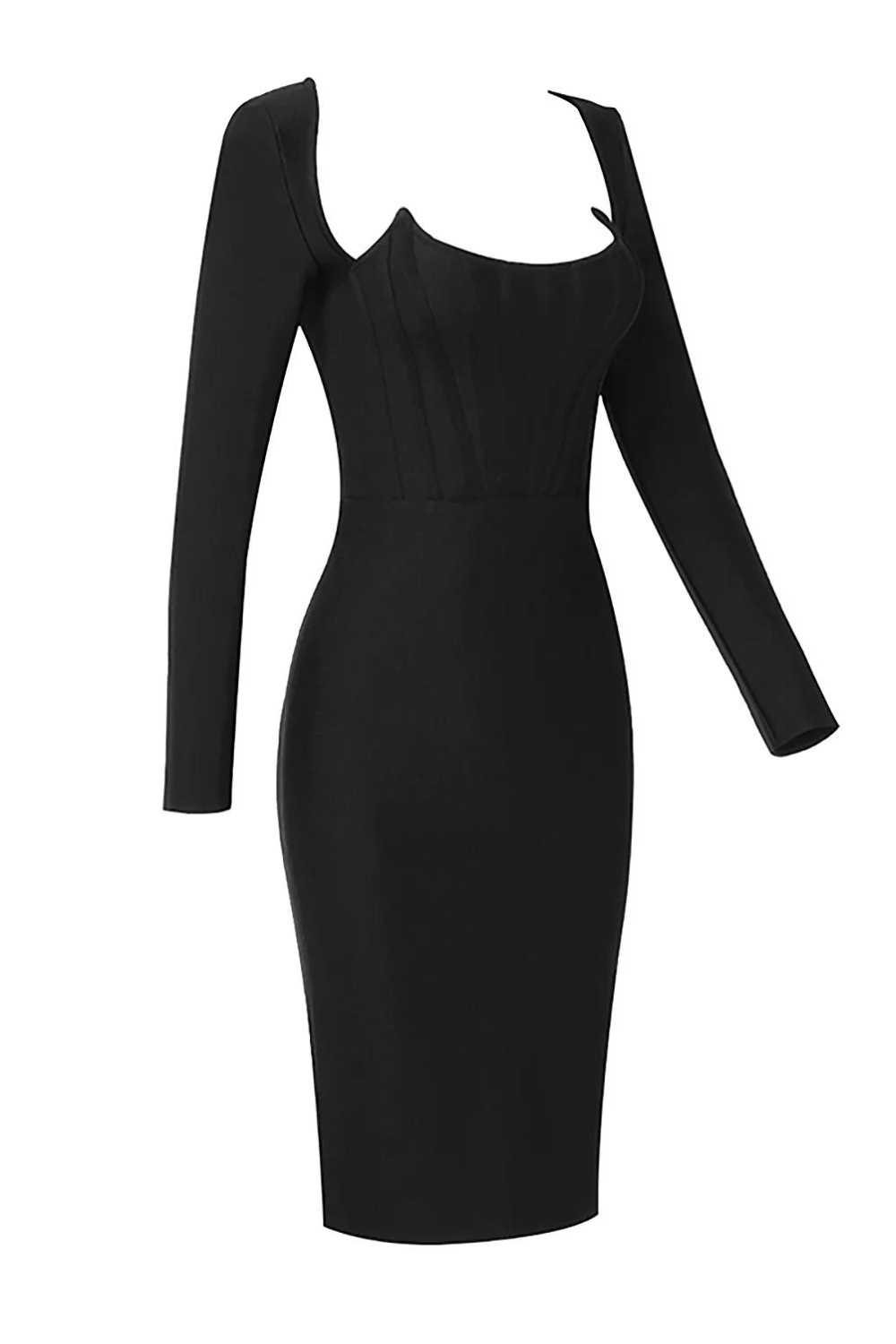 Longsleeve Bandage Dress - Black