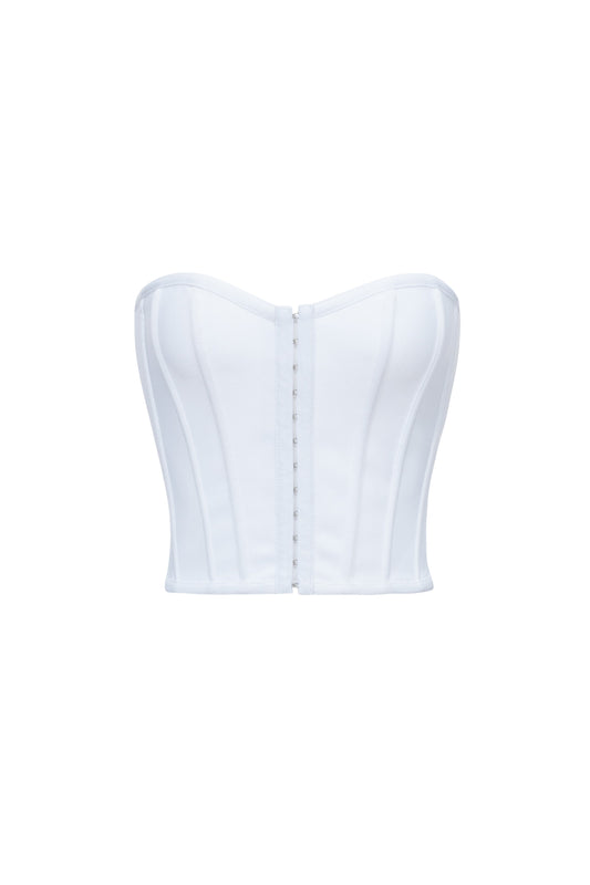 Bandage Bustier Crop Top - White