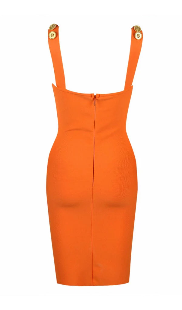 Orange Mini Bandage Dress