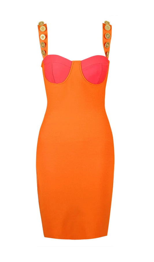 Orange Mini Bandage Dress