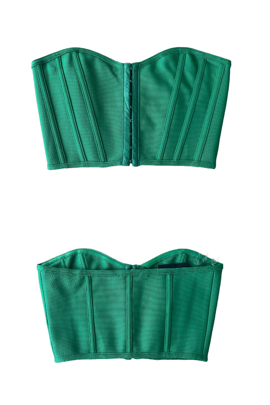 Bandage Structured Corset - Green