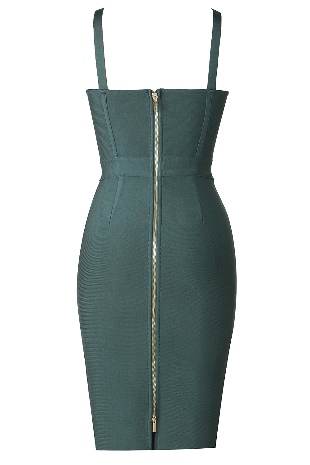 V-neck Strap Sequin Dress - Green