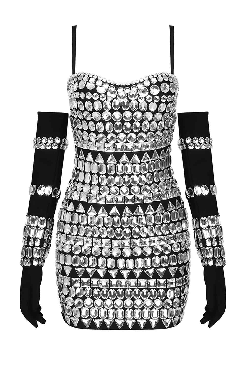Bandage Dress With Rhinestone Embellishment