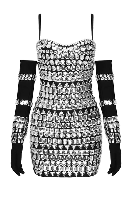 Bandage Dress With Rhinestone Embellishment