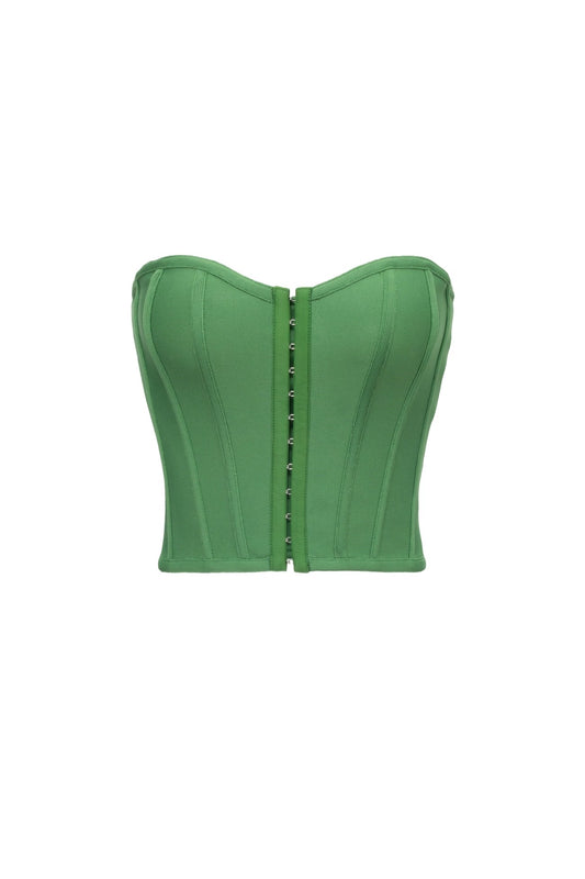 Bandage Bustier Crop Top - Green