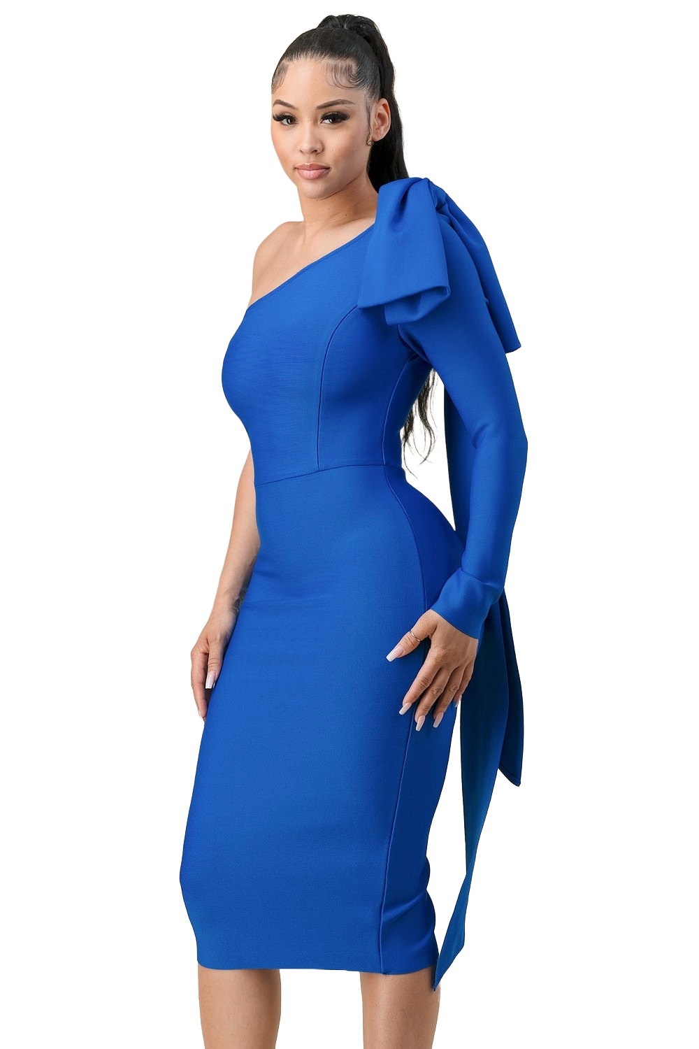 Asymetric bandage dress - Royal Blue