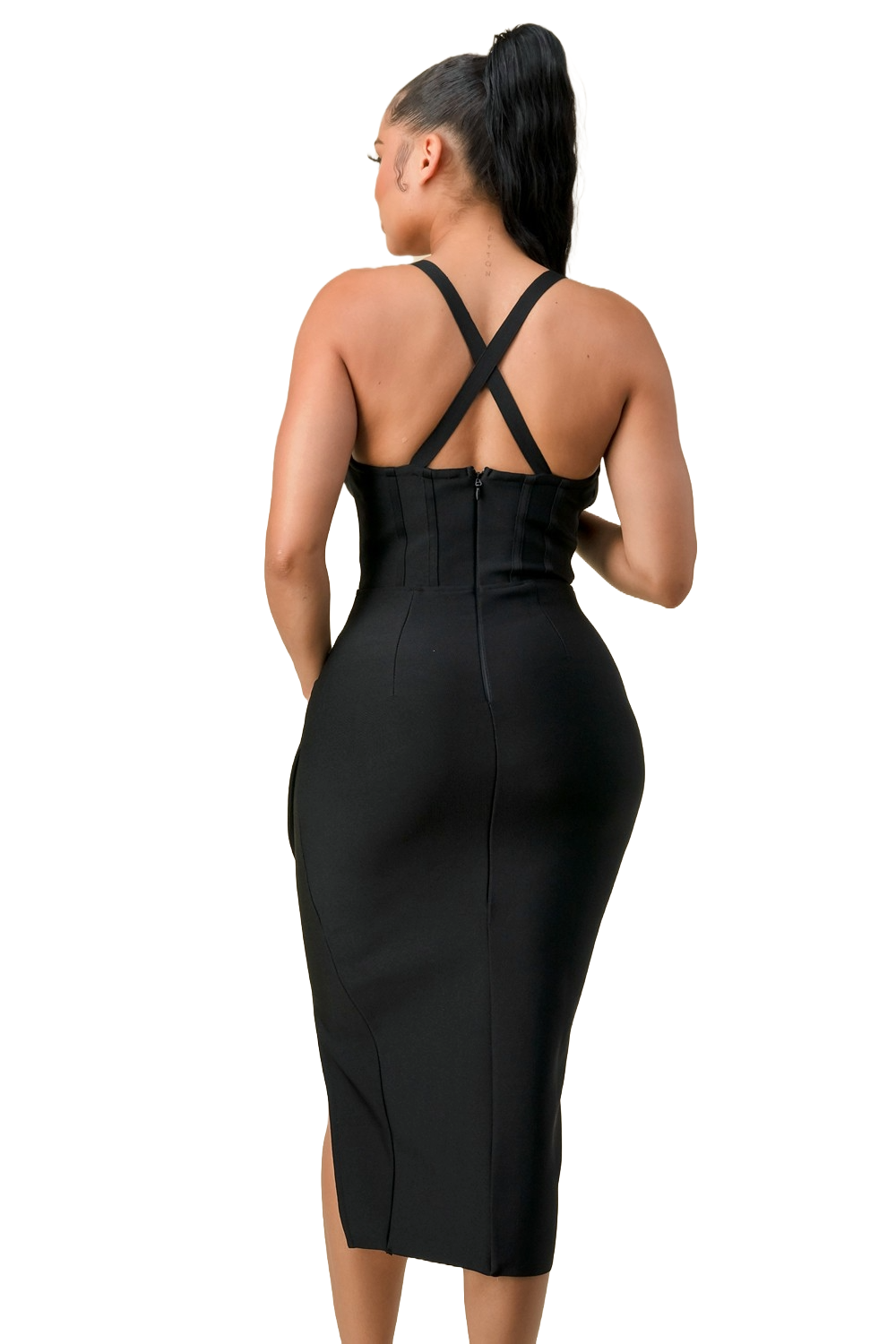 Sleeveless Bandage Dress - Black