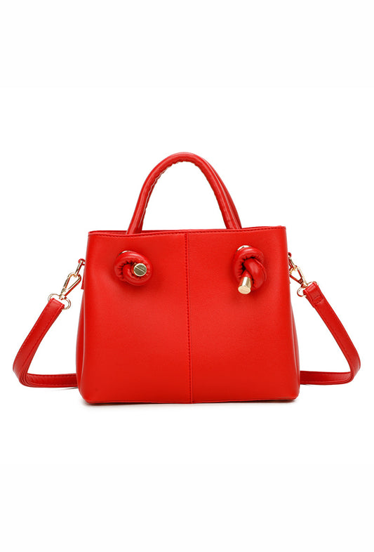 Knot Detail Red Tote Bag